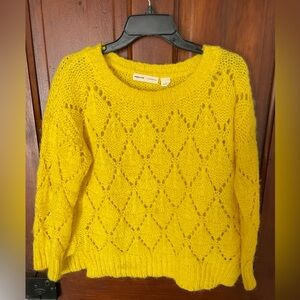 Anthropologie Sleeping On Snow Bright Lights Alpaca Blend Yellow Sweater, Small